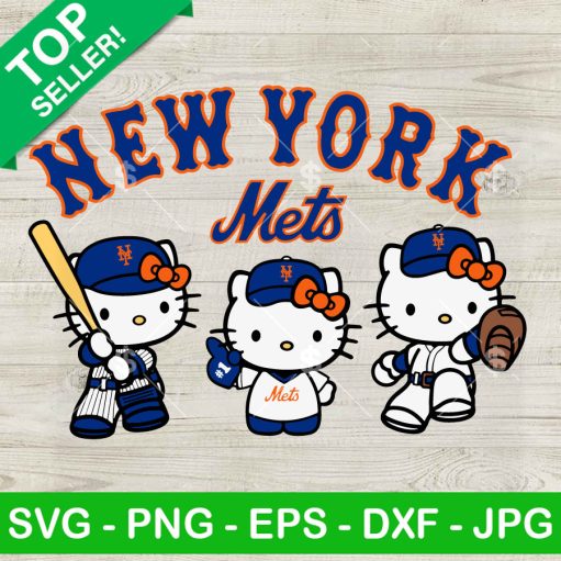 Hello Kitty New York Mets Baseball SVG