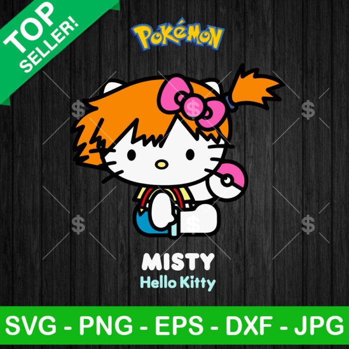 Cute Hello Kitty Misty Pokemon SVG, Hello Kitty SVG, Misty Pokemon SVG PNG DXF EPS Design