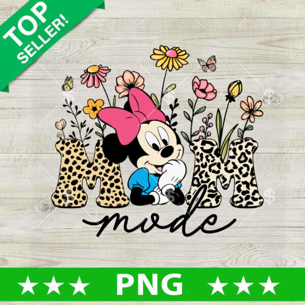 Mom Mode Leopard Minnie PNG, Disney Mom Sublimation transfer PNG, Mother's Day PNG Design