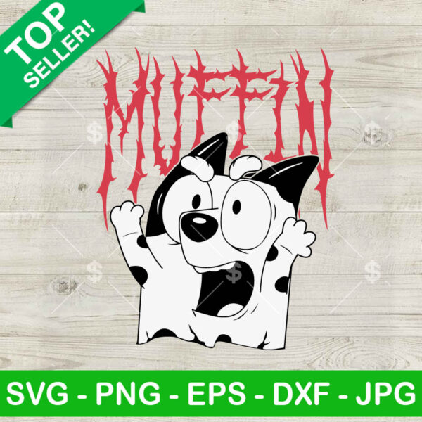 Muffin Bluey Metal SVG, Muffin Metal Bluey Dog SVG, Bluey Characters PNG DXF EPS Cricut