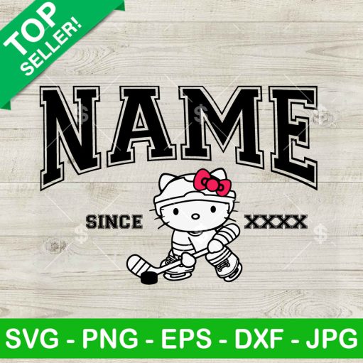 Hello Kitty Hockey Custom Team Name SVG