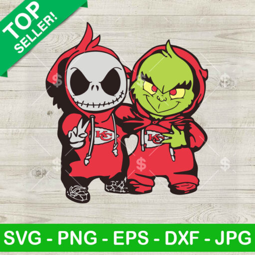 Jack Skellington And Grinch Friends Kc Chiefs Svg