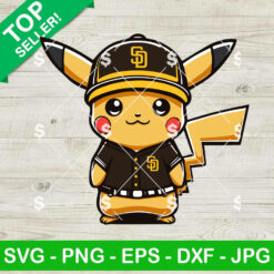 Pikachu San Diego Padres Baseball Team SVG