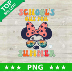 Minnie Mouse School's Out For Summer PNG, Last Day Of School Sublimation transfer PNG, End Of School PNG Design