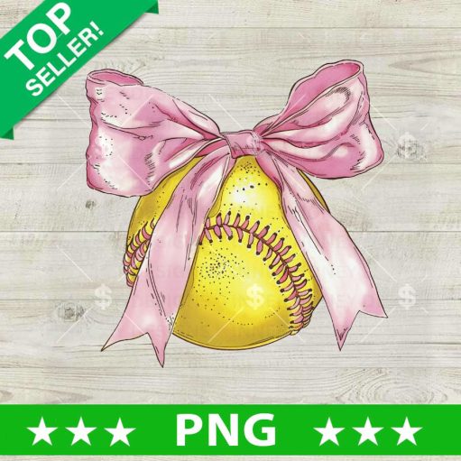 Softball Mom Coquette Bow Png