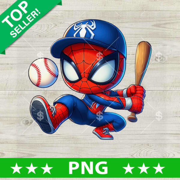 Baby Spider Man Baseball Player PNG, Superhero Baseball Sublimation transfer PNG, Sport PNG Design
