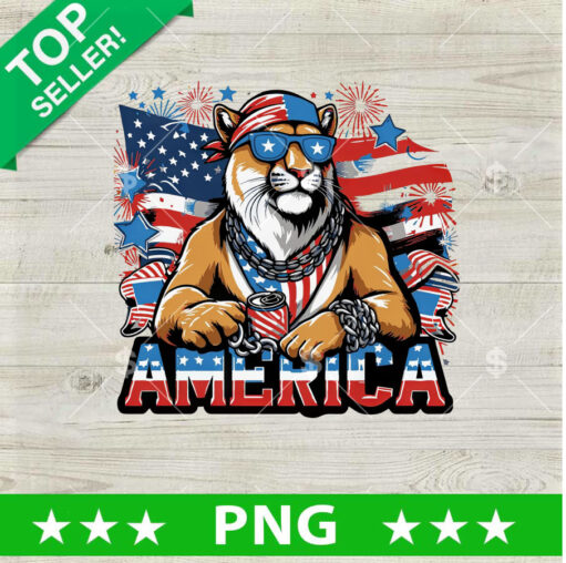 America Lion 4th of July PNG