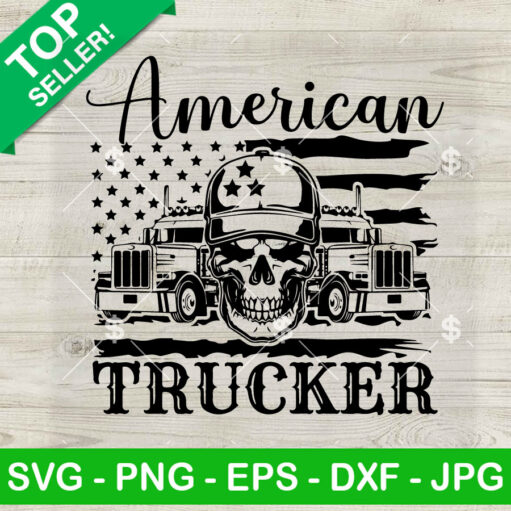 American Trucker Us Flag Svg