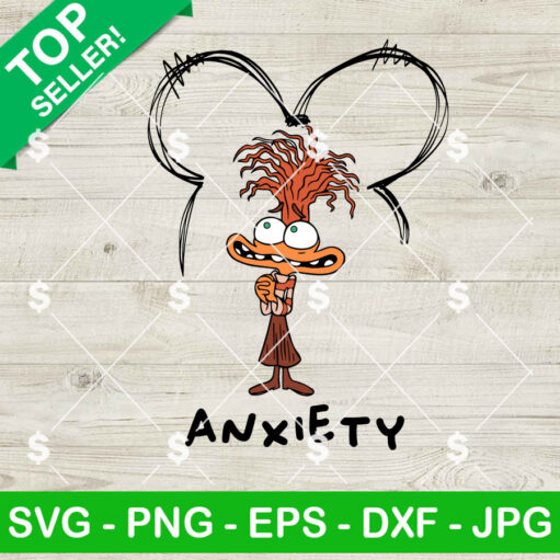 Anxiety Inside Out 2 Mickey Mouse Ears Svg