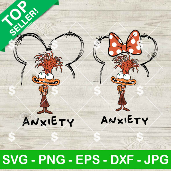 Anxiety Inside Out 2 Mickey Mouse Ears SVG Bundle