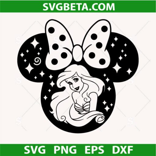 Ariel Princess Mouse Ears Svg