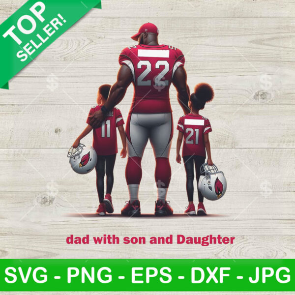 Arizona Cardinals Football Dad and Son PNG, Arizona Cardinals Dad Sublimation transfer PNG