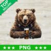 Bear Drink Beer PNG, Drink Beer funny Sublimation transfer PNG