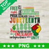 Black History Juneteenth 1865 Pride PNG, Juneteenth Freedom Sublimation transfer PNG