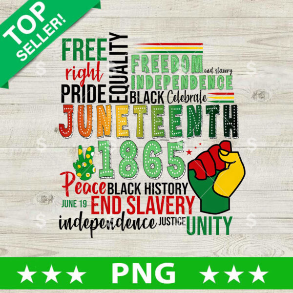 Black History Juneteenth 1865 Pride PNG, Juneteenth Freedom Sublimation transfer PNG