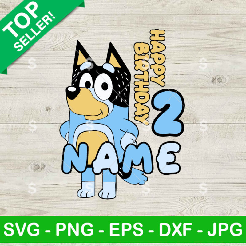 Bluey Happy 2nd Birthday SVG
