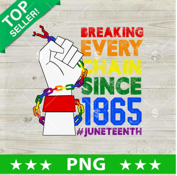 Breaking Every chain since 1865 PNG, Black History 1865 Sublimation transfer PNG