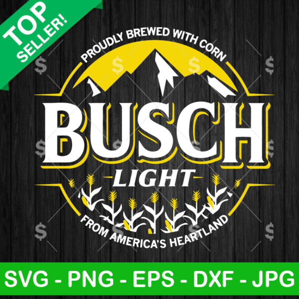 Busch Light Proudly Brewed With Corn SVG