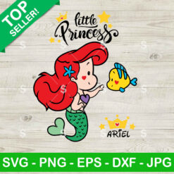 Chibi Little Ariel Princess SVG, The Little Mermaid SVG, Disney Princess SVG PNG Cricut