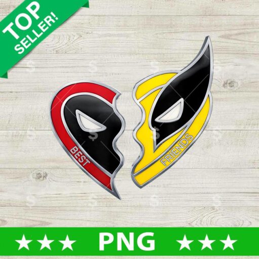 Deadpool and Wolverine Heart Piece PNG