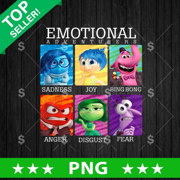 Emotional Adventurers Inside Out PNG, Inside Out Sublimation transfer PNG