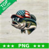 Fish America Flag PNG, Fishing Funny Sublimation transfer PNG
