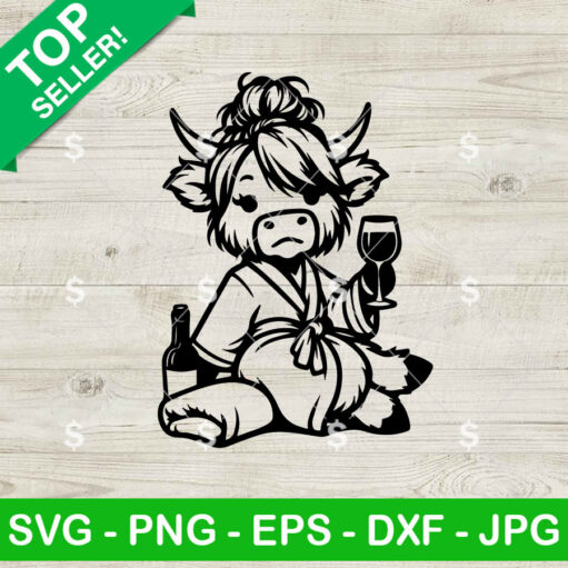 Funny Highland Cow Mom Relaxing SVG