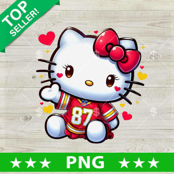 Hello Kitty 87 Travis Kelce PNG, Football Travis Kelce Kc Chief Sublimation transfer PNG