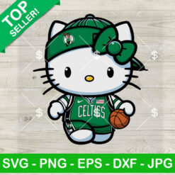 Hello Kitty Boston Celtics NBA SVG, Kitty Celtics Basketball Team SVG, Boston Celtics SVG PNG Cut files