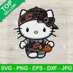 Hello Kitty Cleveland Cavaliers NBA SVG, Kitty Cleveland Cavaliers NBA Team SVG, Kawaii Kitty Basketball SVG PNG Cut files