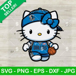 Hello Kitty Dallas Mavericks Basketball SVG, Kitty Dallas NBA Team SVG, Dallas Mavericks SVG PNG Cut files
