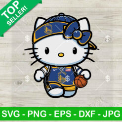 Hello Kitty Golden State Warriors NBA SVG, Kitty Golden State Warriors Team SVG, Kawaii Kitty Basketball SVG PNG Cut files