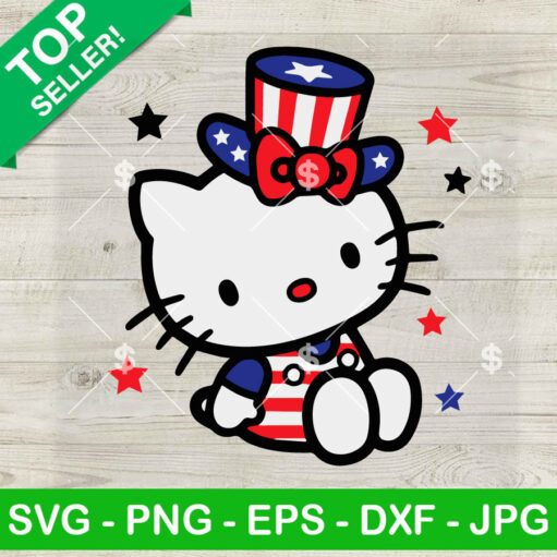 Hello Kitty Independence Day Svg