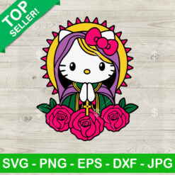 Hello Kitty Virgin Mary SVG, Kitty Cat SVG, Virgin Mary SVG PNG DXF Cricut