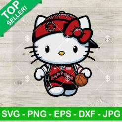 Hello Kitty Toronto Raptors NBA SVG, Kitty Toronto Raptors NBA Team SVG, Kawaii Kitty Basketball SVG PNG Cut files