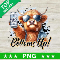 Highland Cow Busch Light Beer PNG, Busch Light Beer Sublimation transfer PNG
