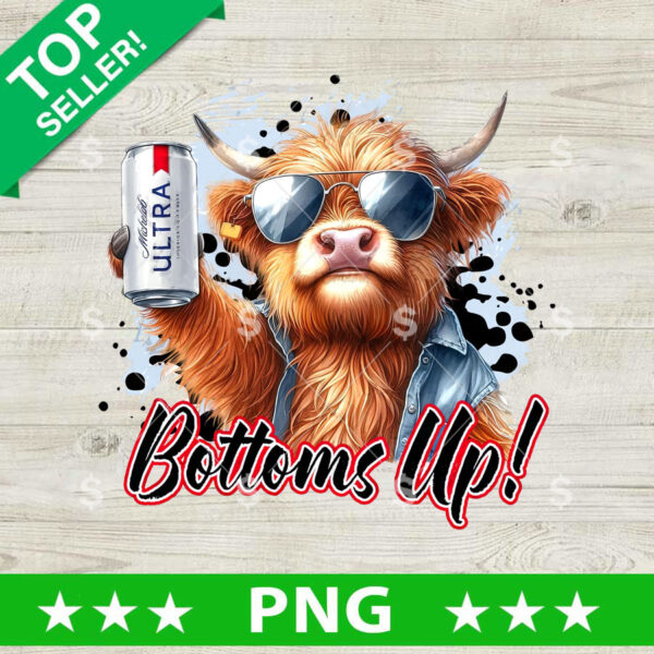 Highland Cow Michelob Ultra Beer PNG, Michelob Ultra Beer Sublimation transfer PNG