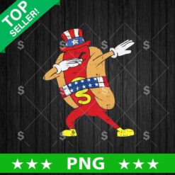 Hot Dog Dabbing America PNG, Hot Dog 4th of July Sublimation transfer PNG