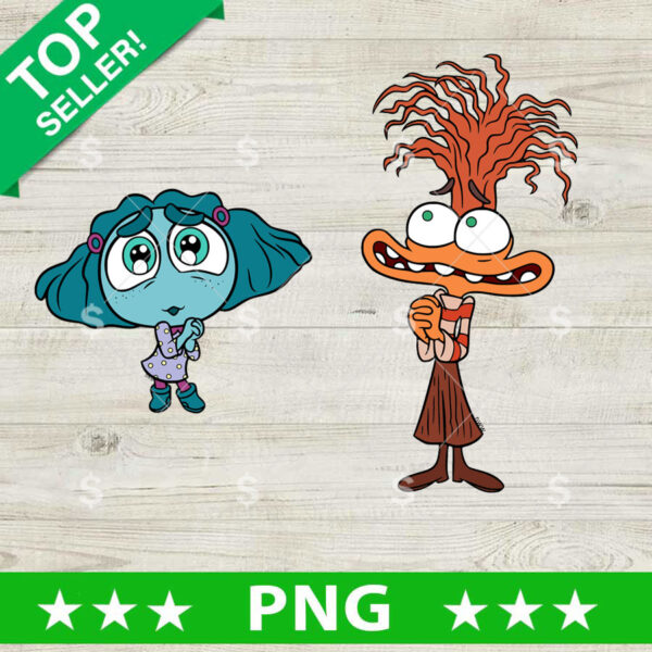 Inside Out 2 Anxiety And Envy PNG, Anxiety Inside Out Sublimation transfer PNG