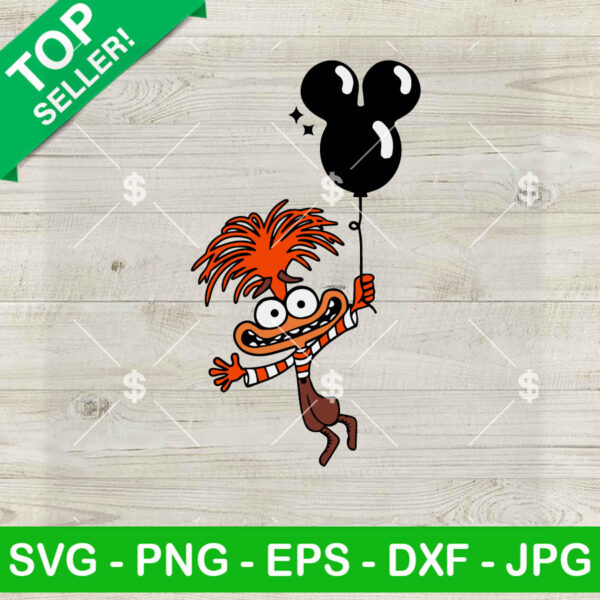 Inside Out 2 Anxiety SVG Balloon, Disney Pixar Anxiety SVG, All In The Mind SVG Cricut