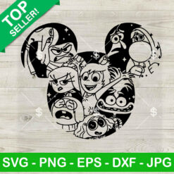 Inside Out 2 Mickey Head SVG, Insdie Out 2 Characters SVG, Disney Pixar Movie SVG Cricut