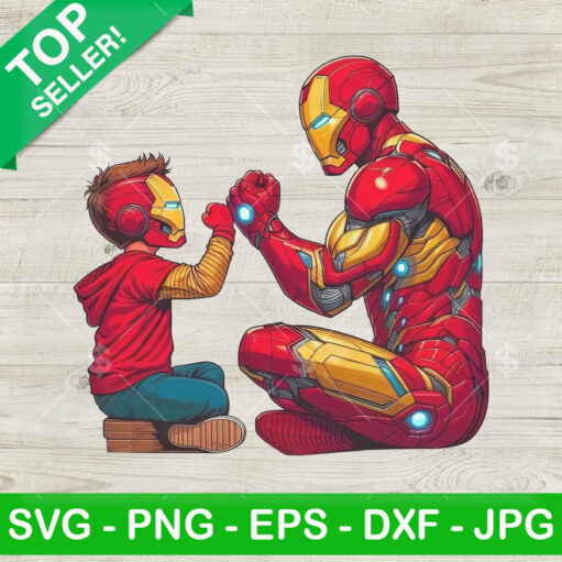 Iron Man Superhero Dad And Son Png