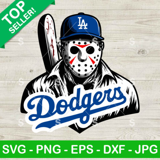 Jason Voorhees La Dodgers Baseball Svg