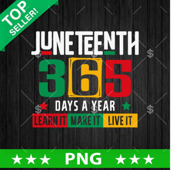 Juneteenth 365 days A year PNG, Juneteenth Black History Sublimation transfer PNG