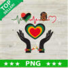 Juneteenth Black Woman Heartbeat PNG, Juneteenth Heart Sublimation transfer PNG