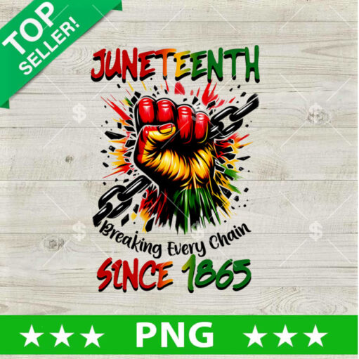 Juneteenth Breaking Every Chain 1865 Png, Juneteenth Black History Sublimation Transfer Png