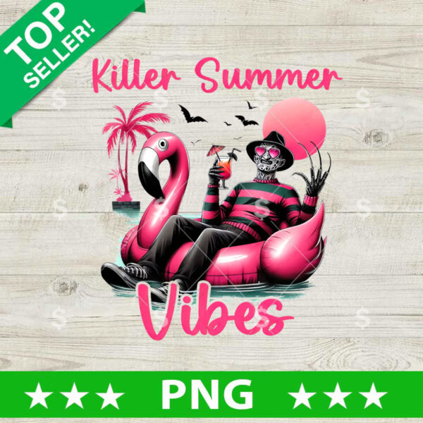 Killer Summer Vibes Freddy Krueger PNG, Freddy Krueger Summer Sublimation transfer PNG