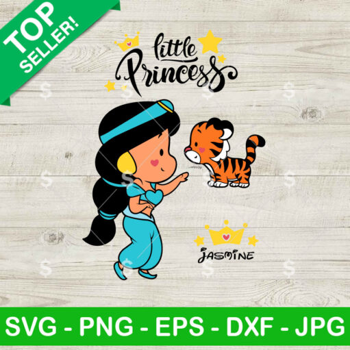 Chibi Jasmine And Baby Tiger Svg