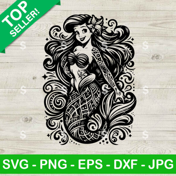 Mandala Ariel Princess SVG