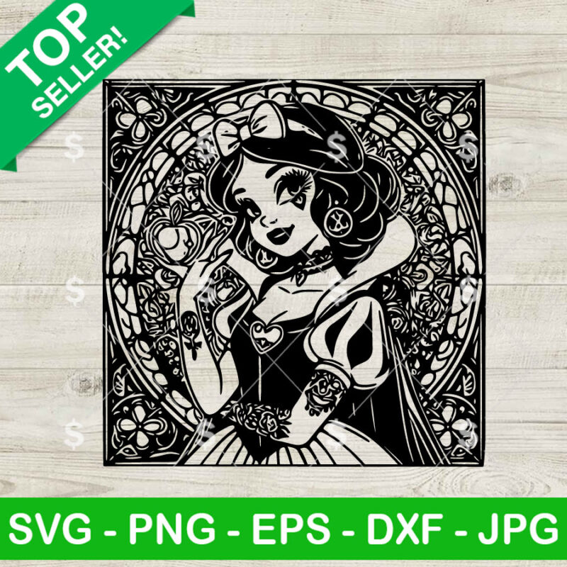Mandala Snow White Princess SVG, Mandala Disney Snow White SVG, Disney Princess SVG Cricut